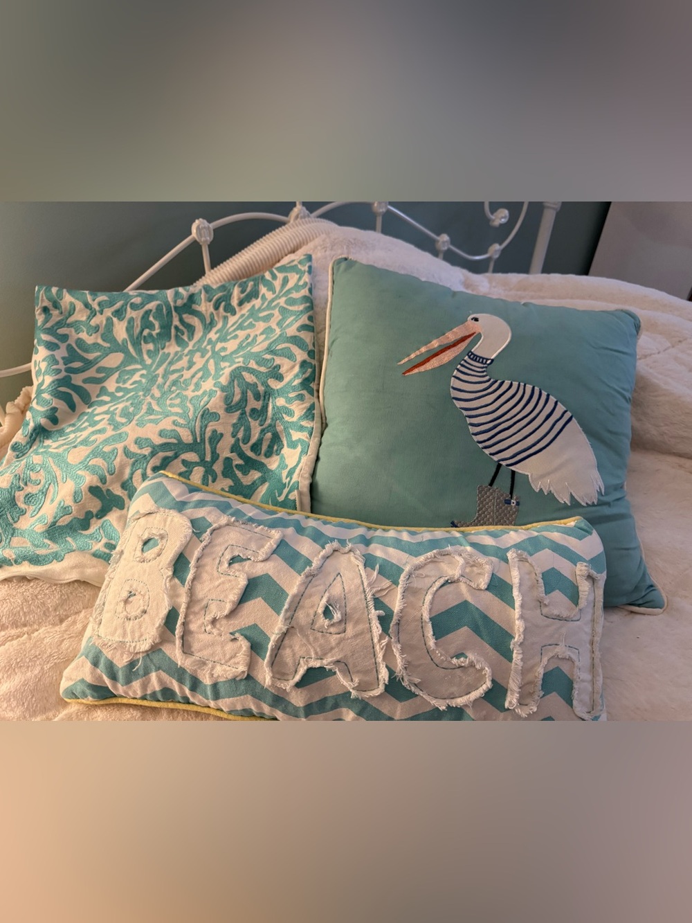 Coastal Teal Beach Decorative Pillow Set - 4-Piece